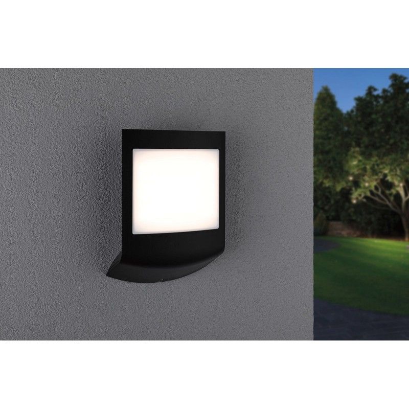 LED venkovní nástěnné svítidlo Smart Home Zigbee Padea soumrakový senzor IP44 198x71mm RGBW+ 8,2W 230V antracit umělá hm