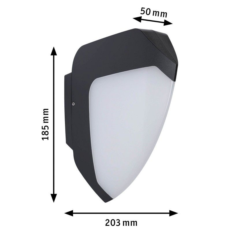 LED venkovní nástěnné svítidlo Smart Home Zigbee Ikosea neláká hmyz IP44 50x203mm CCT 4,4W 230V antracit umělá hmota - 