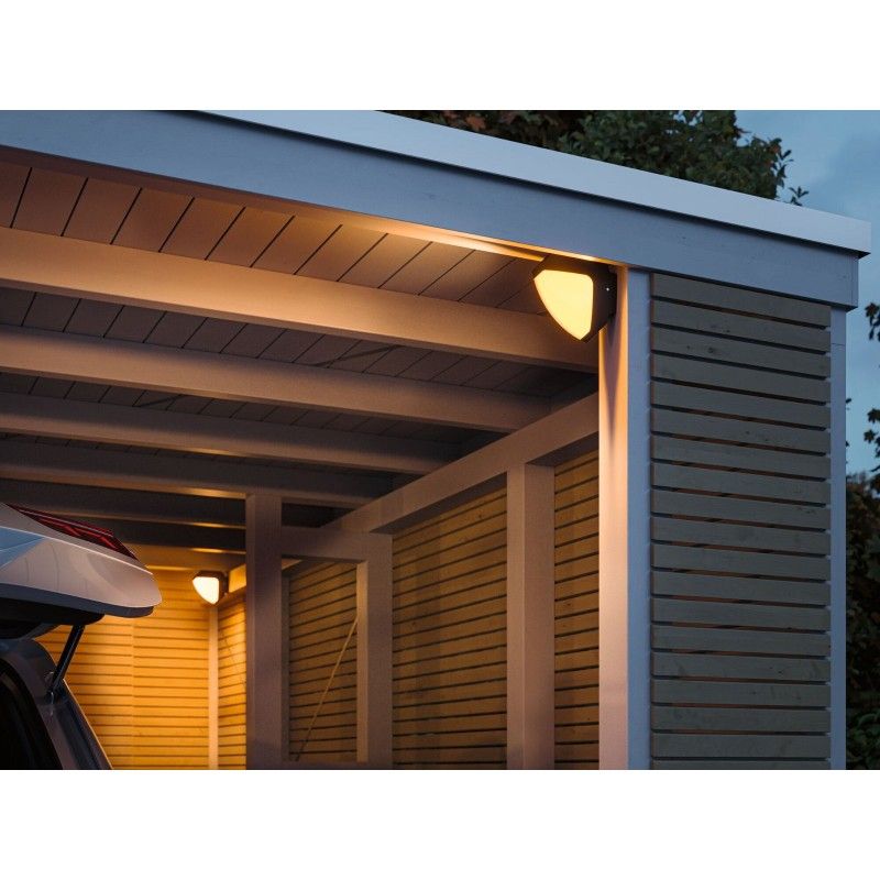 LED venkovní nástěnné svítidlo Smart Home Zigbee Ikosea neláká hmyz IP44 50x203mm CCT 4,4W 230V antracit umělá hmota - 