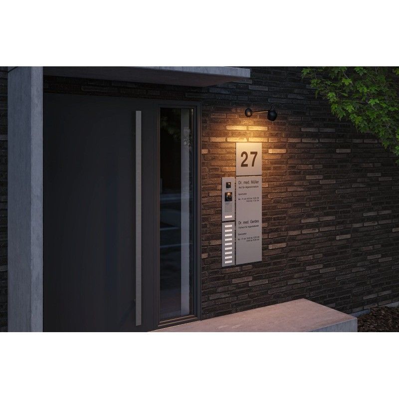 LED venkovní nástěnné svítidlo Smart Home Zigbee Kikolo neláká hmyz IP65 90mm CCT 6,2W 230V 80° antracit umělá hmota/h