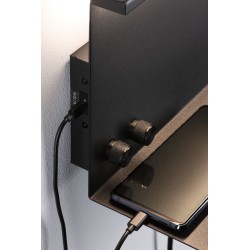 LED nástěnné svítidlo Jarina USB C 3000K / 230V 4,5 / 1x1,6W stmívatelné černá mat - PAULMANN