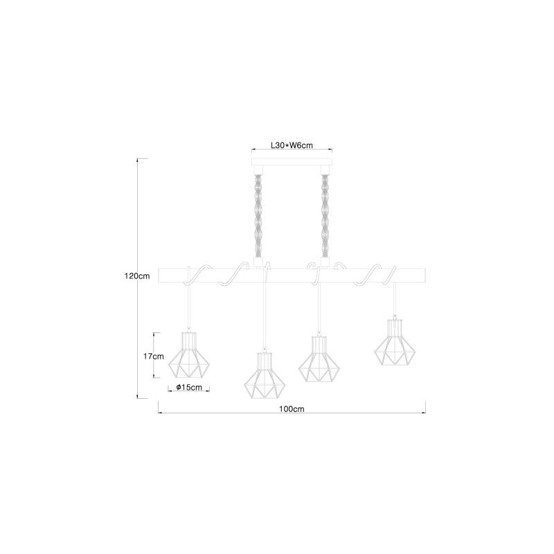 GLOBO závesné svietidlo 54017-4H