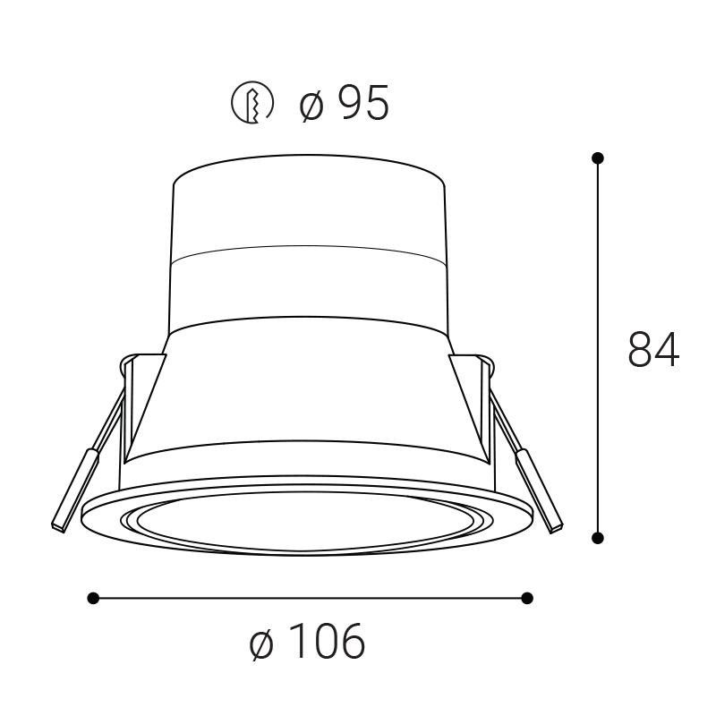 LED2 ZERO II TILT, B TRIAC DIM 8W 3000K/3500K/4000K 2236853DT