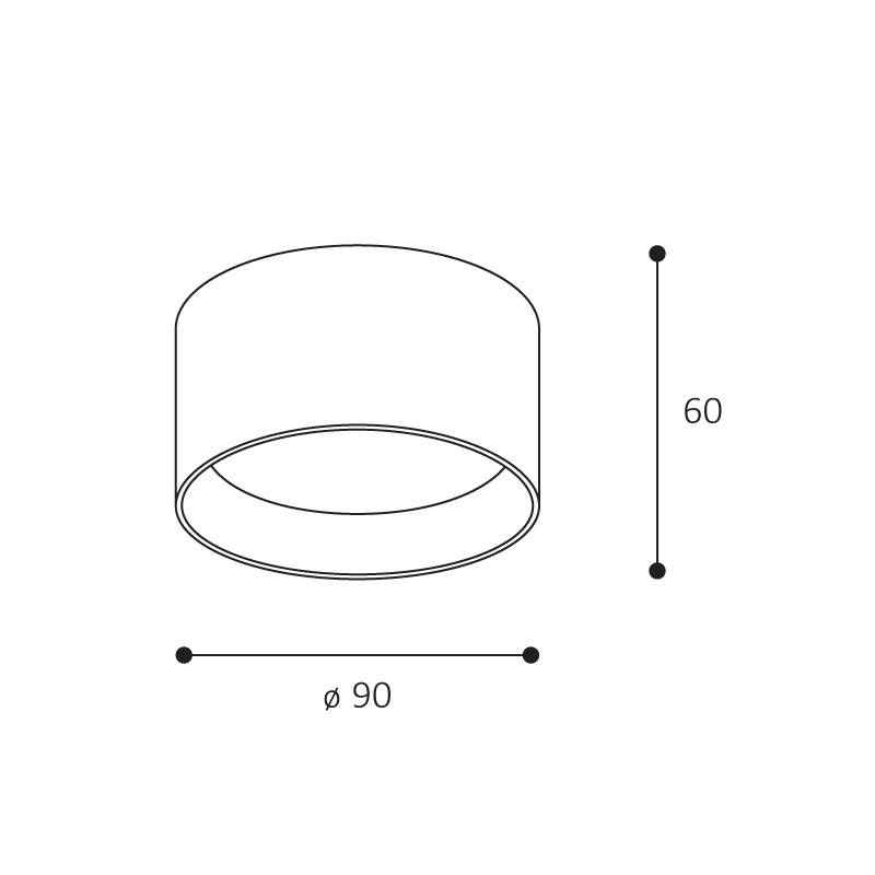 LED2 ZETA ON XS, W DALI/PUSH DIM 8W 3000K/3500K/4000K 1480151D