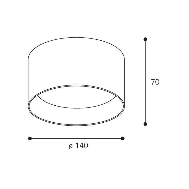 LED2 ZETA ON M, W DALI/PUSH DIM 15W 3000K/3500K/4000K 1480351D