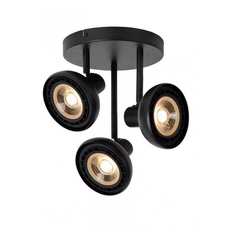 Lucide Lucide SENSAS - Ceiling spotlight - D25,8 cm - 3xES111 - Black 30997/13/30