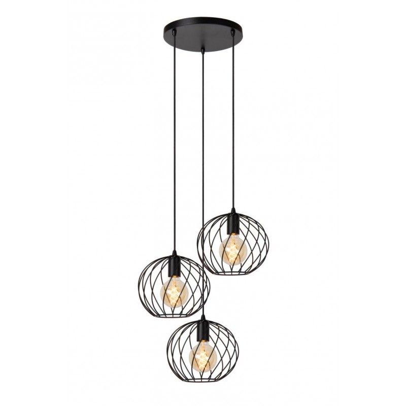 Lucide Lucide DANZA - Pendant light - ? 50 cm - 3xE27 - Black 21428/13/30