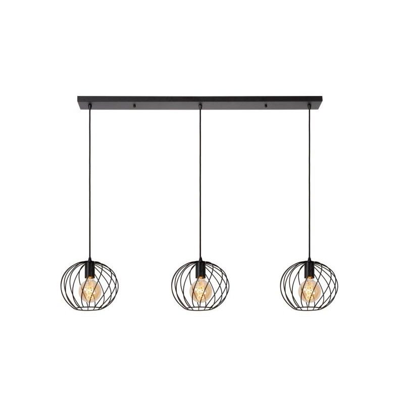 Lucide Lucide DANZA - Pendant light - 3xE27 - Black 21428/03/30