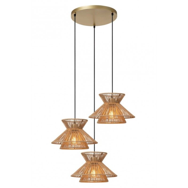 Lucide Lucide TASMAN - Pendant light - 3xE27 - Light wood 10420/03/72