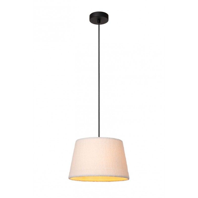 Lucide Lucide WOOLLY - Pendant light - D28 cm - 1xE27 - Cream 10416/01/38