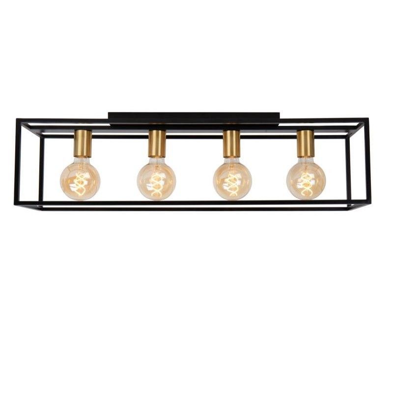 Lucide Lucide RUBEN - Flush ceiling light - 4xE27 - Black 00124/04/30