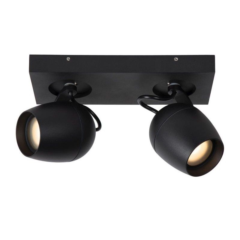 Lucide Lucide PRESTON - Ceiling spotlight Bathroom - 2xGU10 - IP44 - Black 09937/02/30