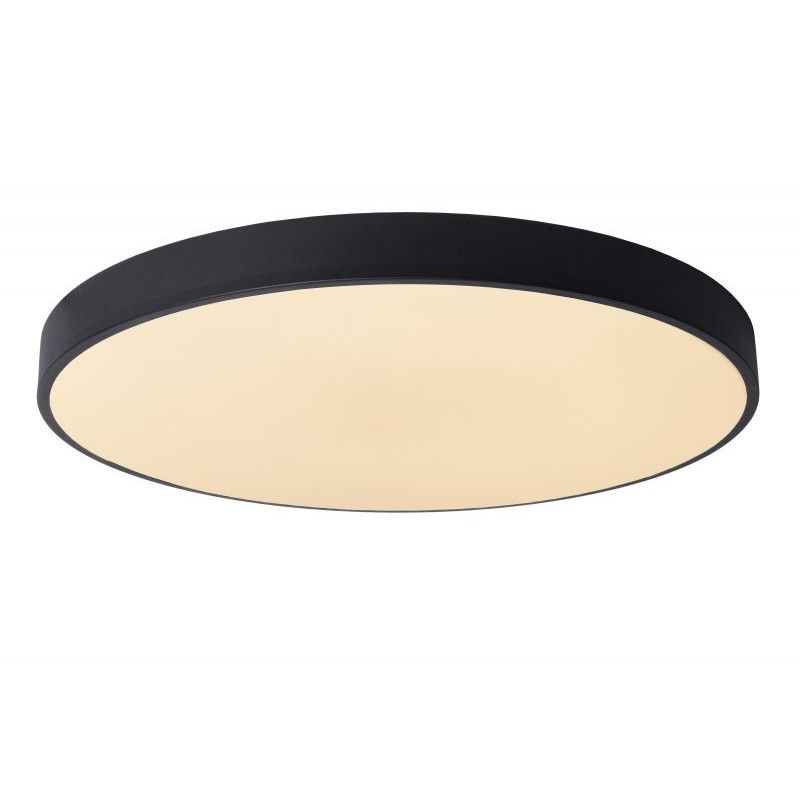 Lucide Lucide UNAR - Flush ceiling light - D60 cm - LED Dim. - 1x60W 2700K - 3 StepDim - Black 79185/60/30