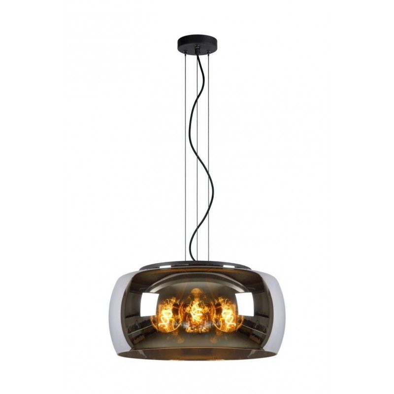 Lucide Lucide OLIVIA - Pendant light - D50 cm - 3xE27/40W - Smoke Grey 45401/50/65