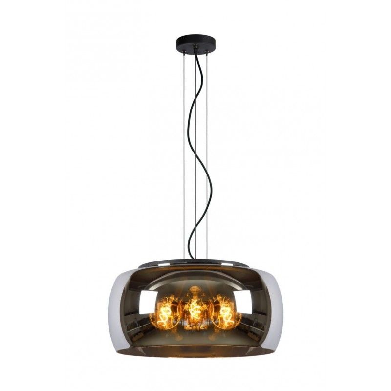 Lucide Lucide OLIVIA - Pendant light - D50 cm - 3xE27/40W - Smoke Grey 45401/50/65