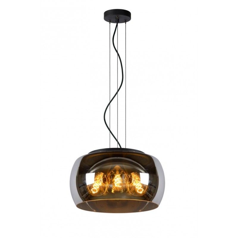 Lucide Lucide OLIVIA - Pendant light - D40 cm - 3xE27 - Smoke Grey 45401/40/65
