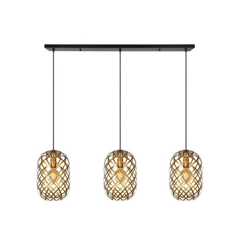 Lucide Lucide WOLFRAM - Pendant light - 3xE27 - Matt Gold / Brass 21417/03/02