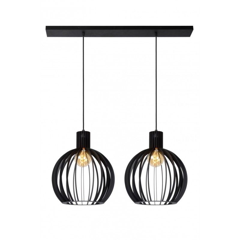 Lucide MIKAELA Pendant 2xE27 Black 73400/02/30