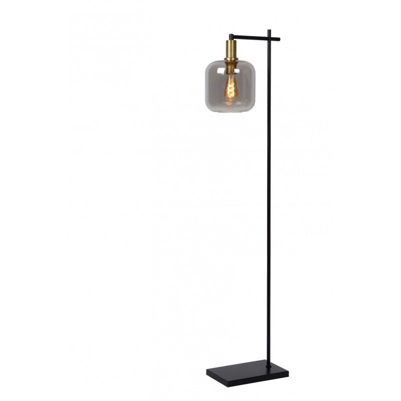 Lucide JOANET Floorlamp E27 Black/Smoke Glass 45794/01/65