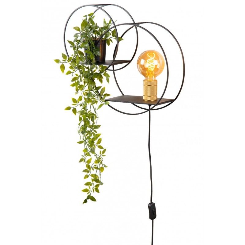 Lucide CIRCLE Wall Light E27/40W Black/Gold 21225/01/30
