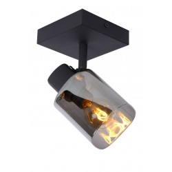 Lucide ALION Ceiling spot light 1x E14 Black/Smoke Glass 17999/01/30