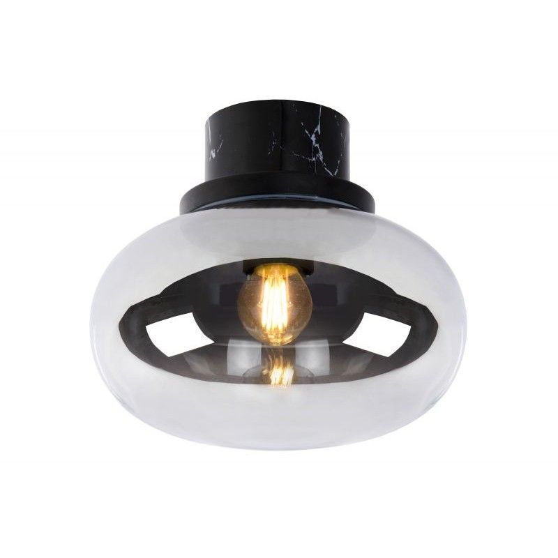 Lucide LORENA Ceiling Light E27 Ø23cm Black Marble/Smoke 03140/23/65