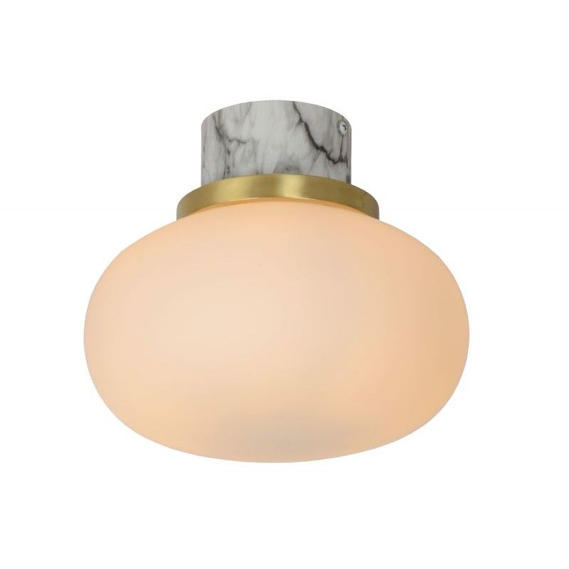 Lucide LORENA Ceiling Light E27 Ø23cm White Marble/Opal 03140/23/61