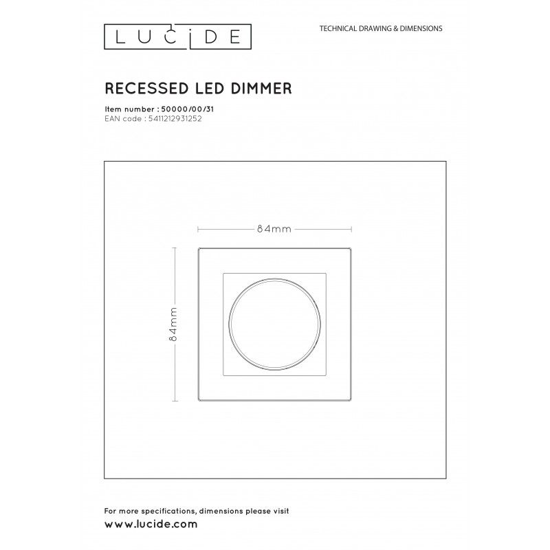 Lucide RECESSED LED WALL DIMMER 50000/00/31