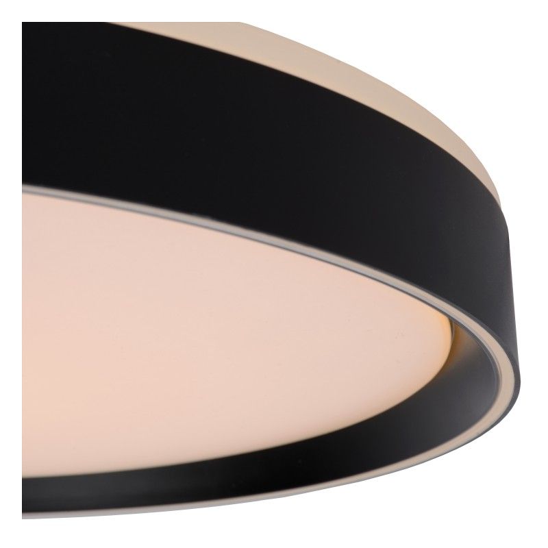 Lucide NURIA - Flush ceiling light - Ø 50 cm - LED Dim. - 1x36W 2700K - 3 StepDim - Black 79182/36/30