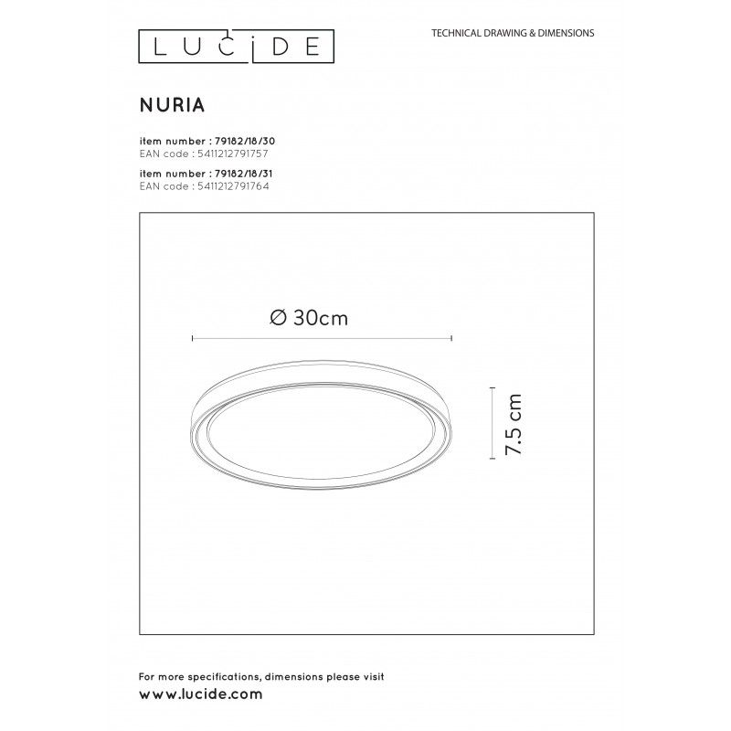 Lucide NURIA Ceiling Light 79182/18/31