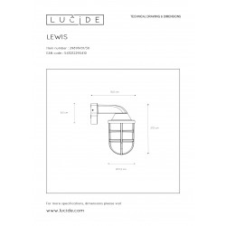 Lucide LEWIS exteriérové nástenné svietidlo E27 čierne 10226456