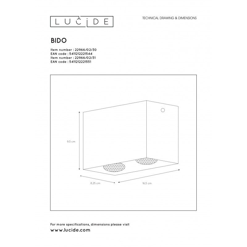 Lucide BIDO biele bodové svietidlo povrchové 1xGU10/50W 22966/02/31