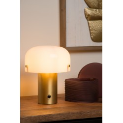 Lucide TIMON stolná lampa E14/25W 21cm matná zlatá / Opal 1328755