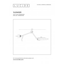 Lucide SLENDER nástenné svietidlo E27/25W čierne 1220307