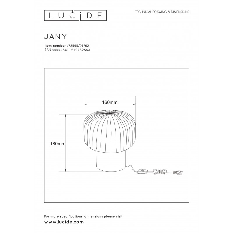 Lucide stolná lampa JANY 78595/01/02