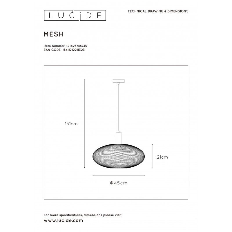 Lucide závesné svietidlo MESH 21423/45/30