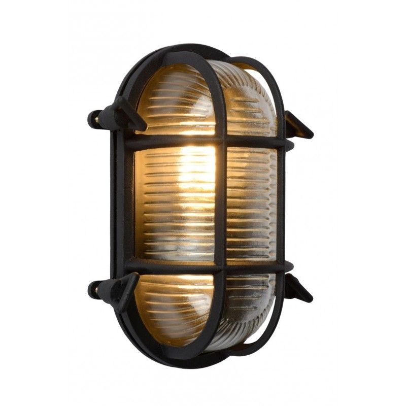 Lucide DUDLEY Outside Wall Light Oval IP65 E27/60W Black 11891/20/30
