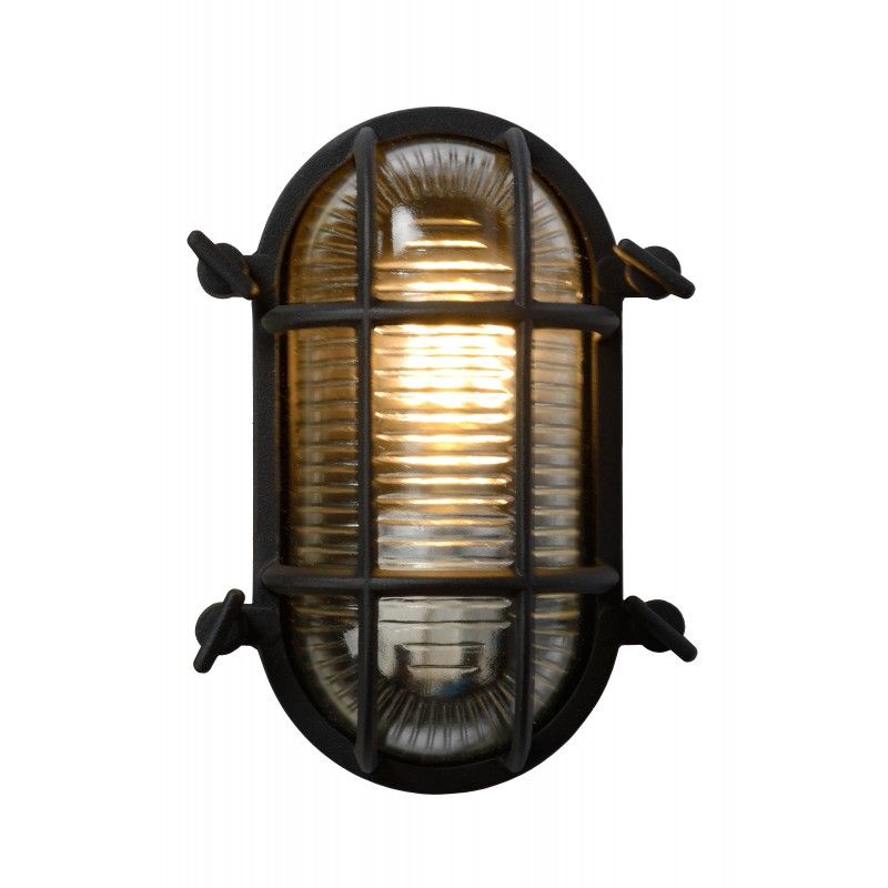 Lucide DUDLEY Outside Wall Light Oval IP65 E27/60W Black 11891/20/30