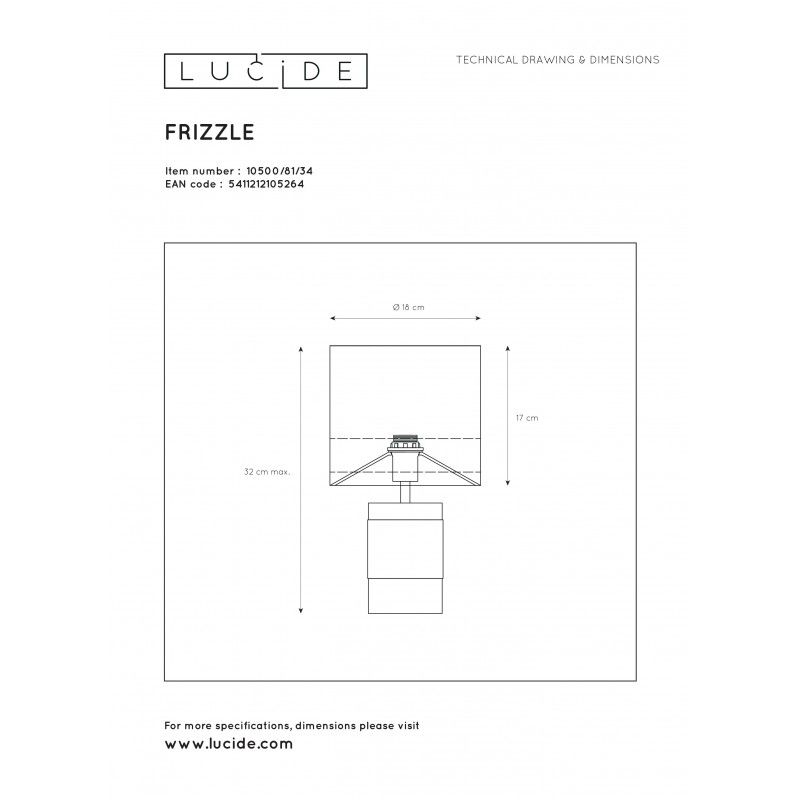 Lucide FRIZZLE Table lamp E14/40W H32cm Ochre 10500/81/34