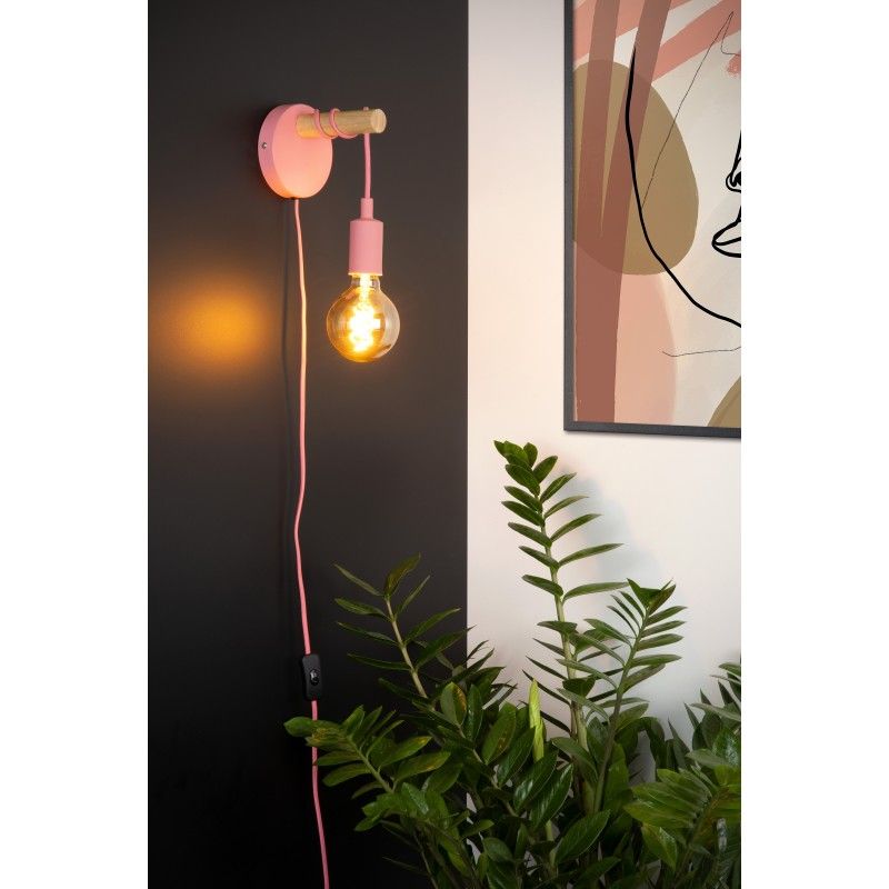 Lucide PAULIEN Walllight 1xE27 60W Pink 08227/01/66