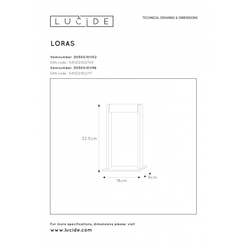 Lucide stolná lampa LORAS 30500/01/96