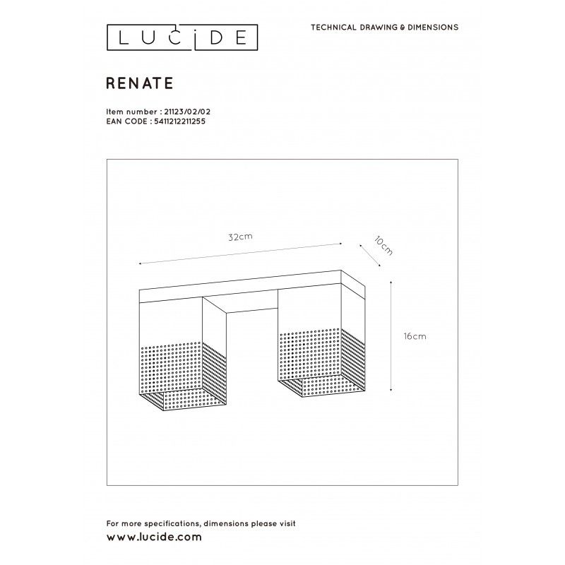Lucide stropné svietidlo prisadené RENATE 21123/02/02