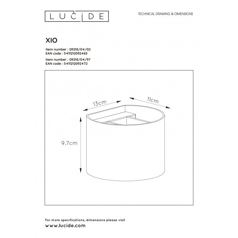 Lucide XIO Wall Light Round G9/3.5W 350LM 2700K Satin Br 2672938