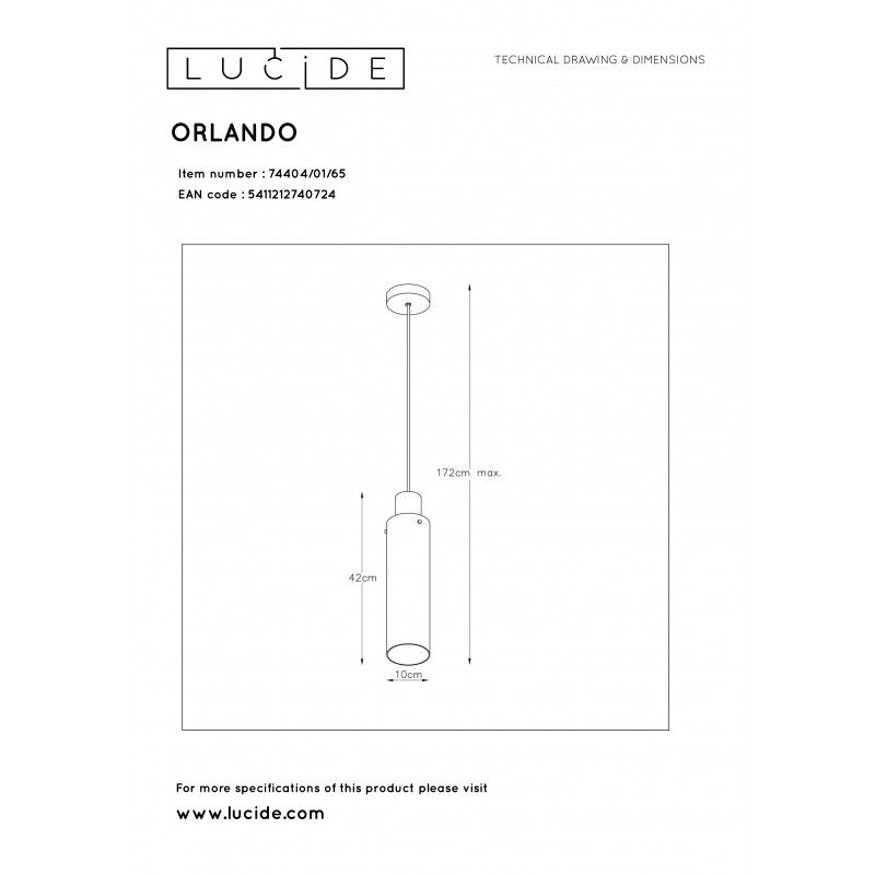 Lucide závesné svietidlo ORLANDO 74404/01/65