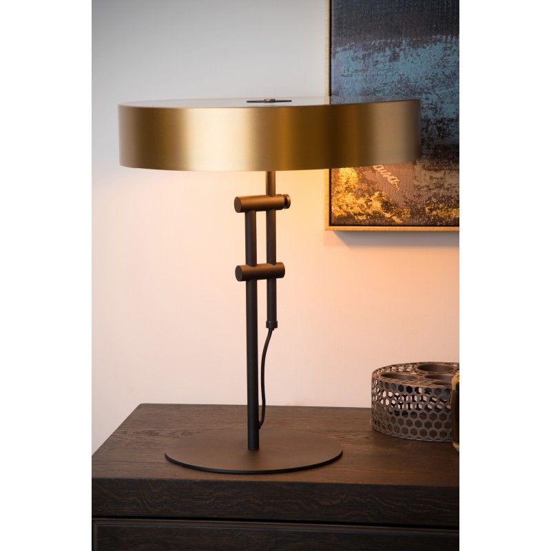 Lucide GIADA Table lamp 2x E27 /40W Matt Black/Satin Bras 30570/02/02