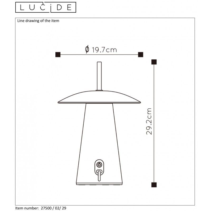 Lucide LA DONNA Table lamp Led 2W 2700K Antracite 27500/02/29