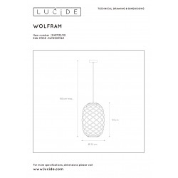 Lucide WOLFRAM závesné svietidlo E27 21417/32/30