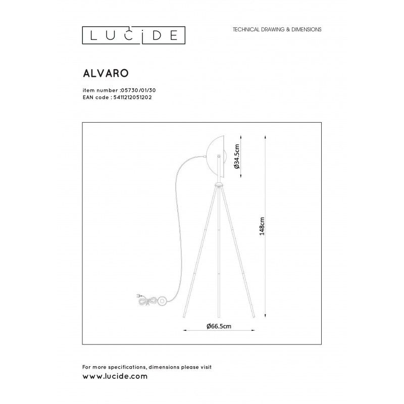 Lucide stojanová lampa ALVARO 05730/01/30