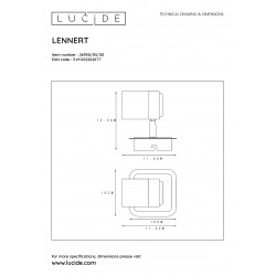 Lucide LENNERT Wall spotlight 5W/GU10 Matt Black 9152398