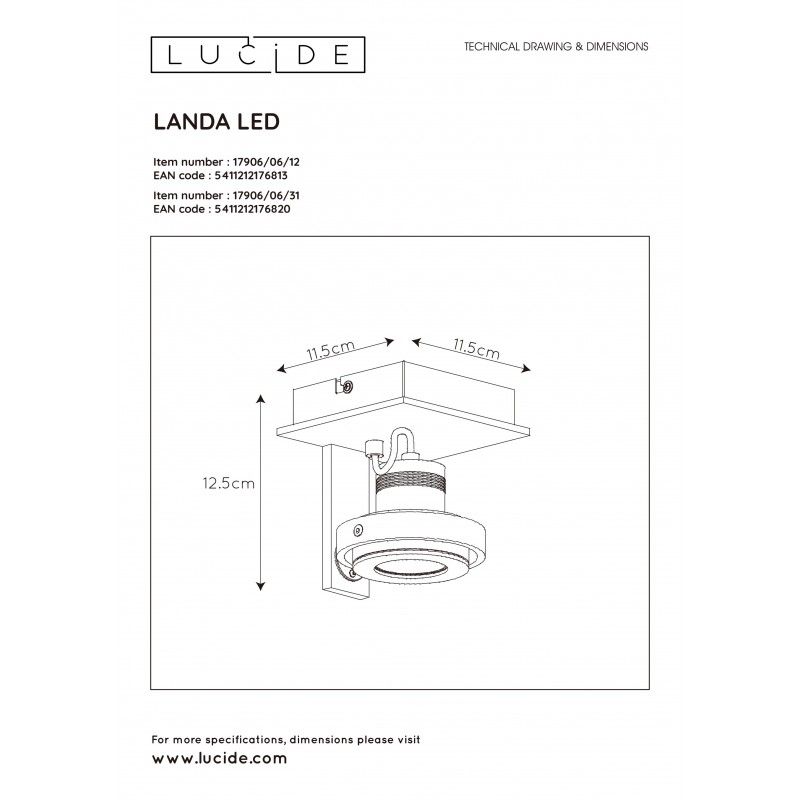 Lucide zápustné bodové svietidlo spot LED LANDA 17906/06/31